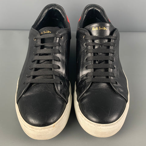 PAUL SMITH Taille 10 Baskets en cuir rouge noir