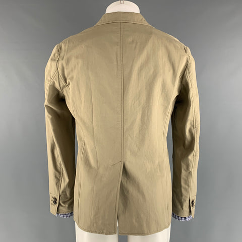 DSQUARED2 Pecho 40 Abrigo deportivo caqui de algodón liso con solapa de muesca