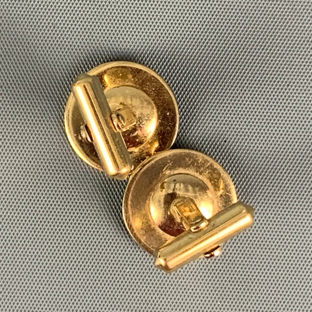 CHRISTIAN DIOR Gold Button Cuff Links