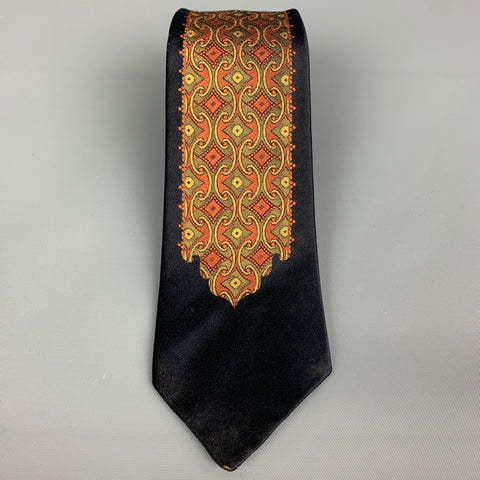 SIKI COUTURE Black & Gold Silk Tie