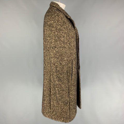 JOHN VARVATOS Size 44 Tan Brown Heather Wool Blend Coat