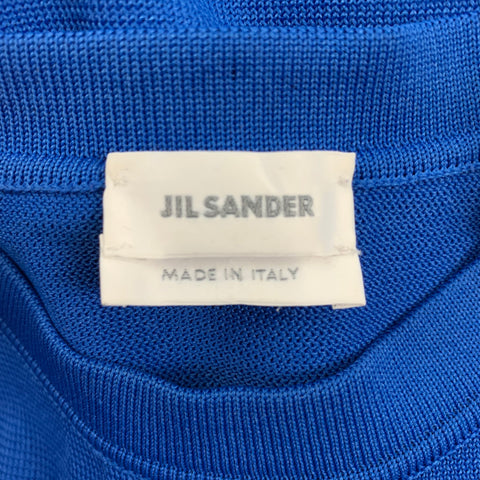 JIL SANDER Spring 2013 Size S Royal Blue Crew-Neck Short Sleeve Shirt