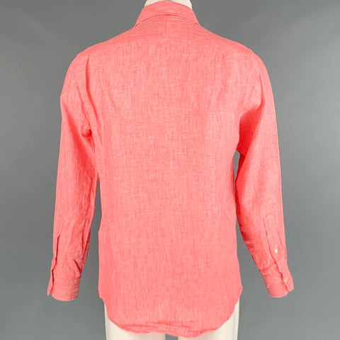 POLO by RALPH LAUREN Size S Orange Linen Long Sleeve Shirt