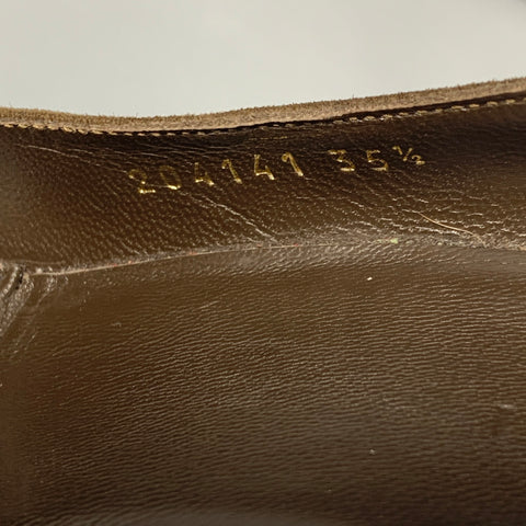 GUCCI Size 5.5 Olive Brown Suede Bamboo Heel Pumps