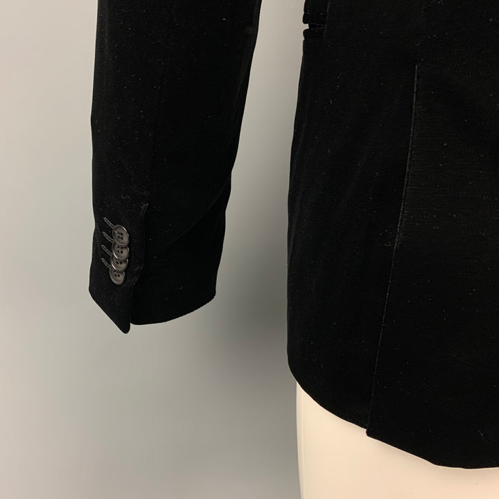 GIORGIO ARMANI Soho Size 40 Black Velvet Notch Lapel Sport Coat