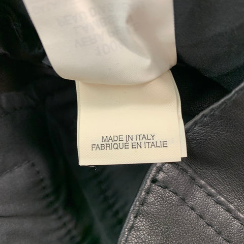 ALEXANDRE PLOKHOV Size S Black Leather Drop-Crotch Casual Pants