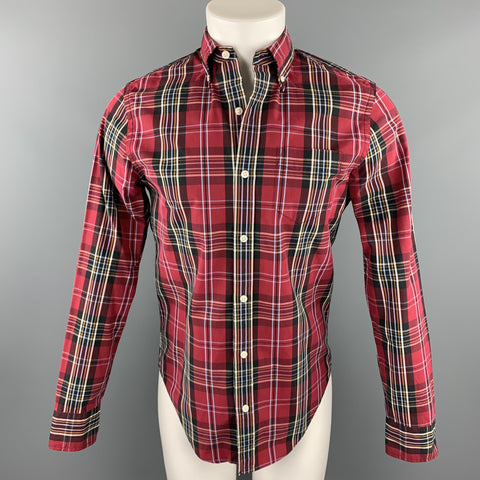CLUB MONACO Size XS Red Plaid Cotton Button Up Long Sleeve Shirt
