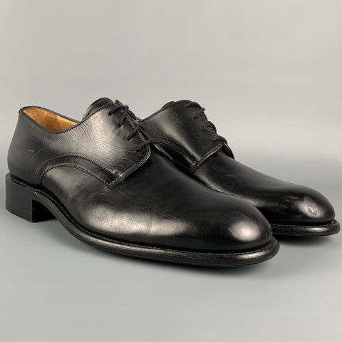BALLY Size 9 Black Leather Lace Up Shoes