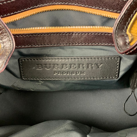 BURBERRY PRORSUM Bolso satchel Earlsburn de cuero en marrón oscuro ámbar