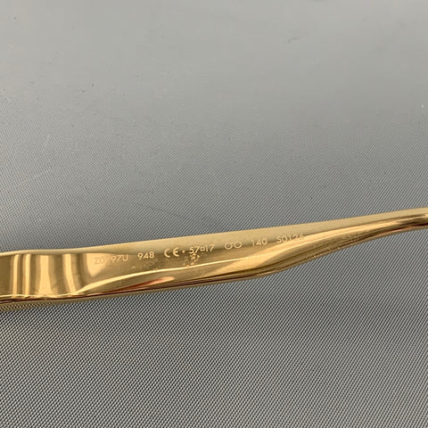 LOUIS VUITTON Gold Tone Wood Grain Metal Sunglasses