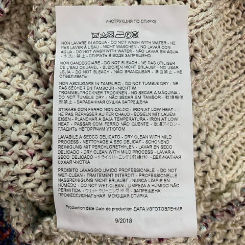 ETRO Taille M Beige Multicolore Coton Mélange Floral Crew Neck Pull