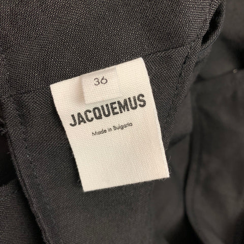 JACQUEMUS L'Amour Size 4 Black Hemp Blend Short Seeve Crop Top