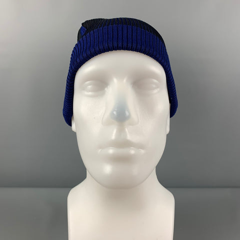 ISSEY MIYAKE Size L Black Blue Polyester Inverse Beanie