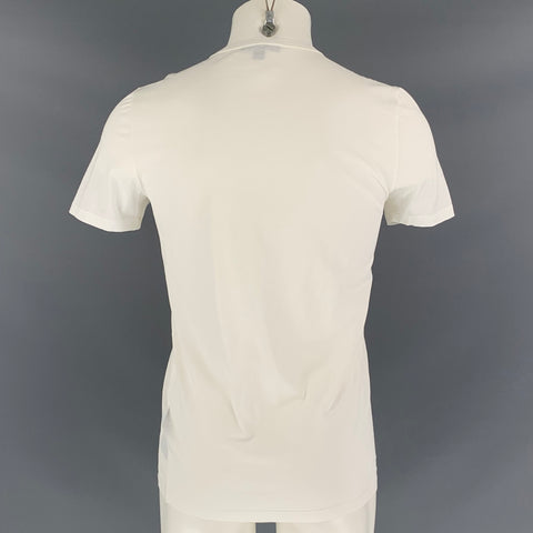 BURBERRY PRORSUM Spring 2015 Size XS Mustard & White Graphic Cotton T-shirt
