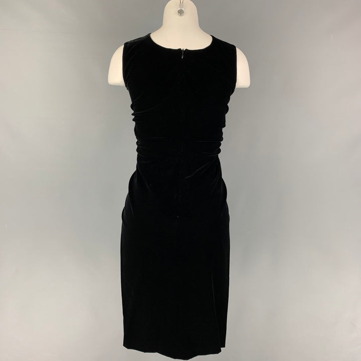 JIL SANDER Size 4 Black Viscose Blend Ruffled Sleeveless Dress