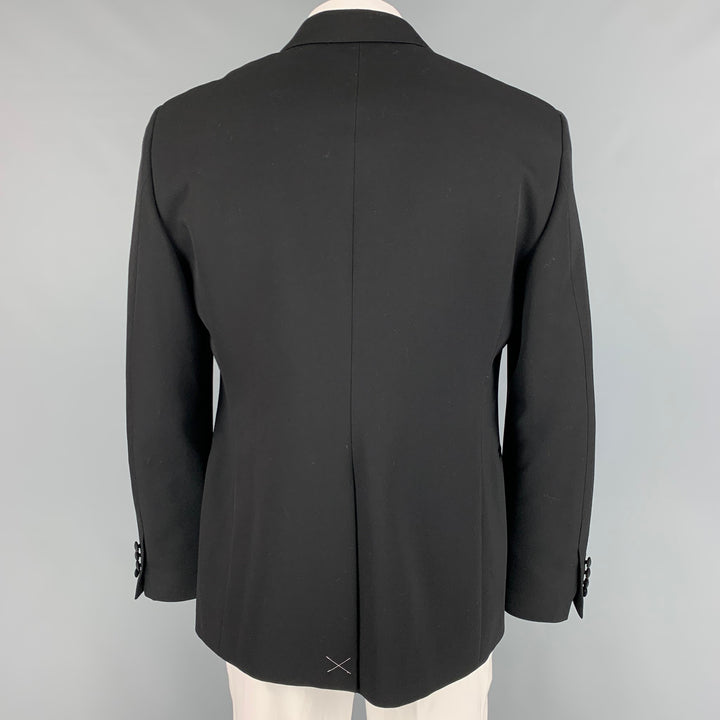 ALEXANDER MCQUEEN Size 44 Black Wool Peak Lapel Sport Coat