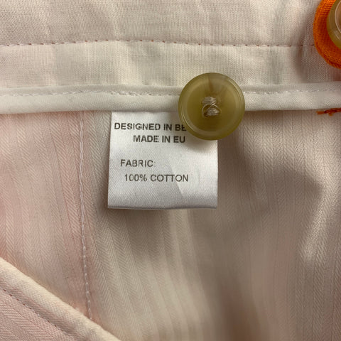 WALTER VAN BEIRENDONCK Size 36 Orange Cotton Cuffed Pleated 2003 Dream Trouser Pants