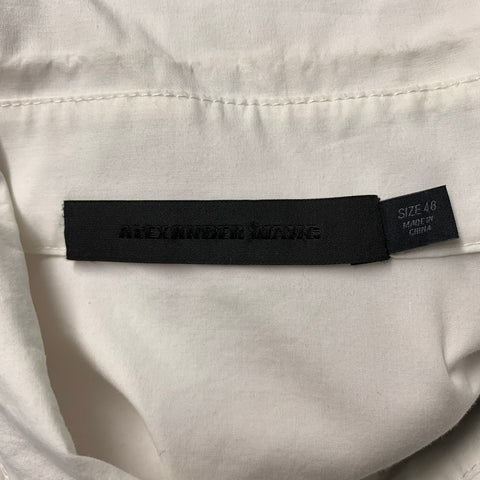 ALEXANDER WANG Camisa de manga larga con botones de algodón liso blanco talla S