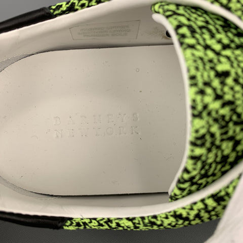 BARNEY'S NEW YORK Taille 10 Baskets à lacets tissées vert lime et noir chiné