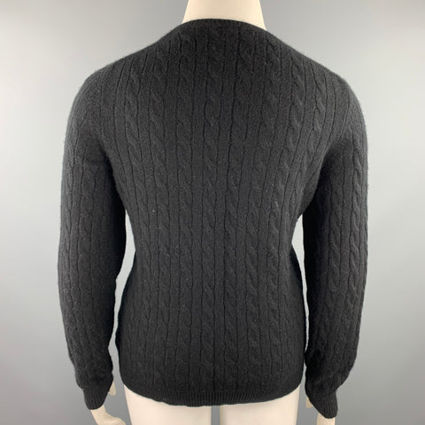 BROOKS BROTHERS Size L Black Knitted Cashmere Sweater