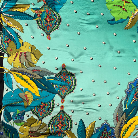 AZALEA Multi-Color Print Satin Silk Scarf