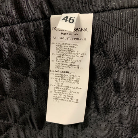 DOLCE & GABBANA Size 36 Grey Black Print Wool Cropped Jacket