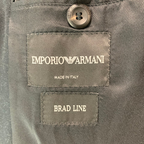 EMPORIO ARMANI  Size 38 Black Solid Cotton Polyamide Sport Coat