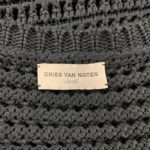DRIES VAN NOTEN Size S Black Knitted Cotton Crew-Neck Vest