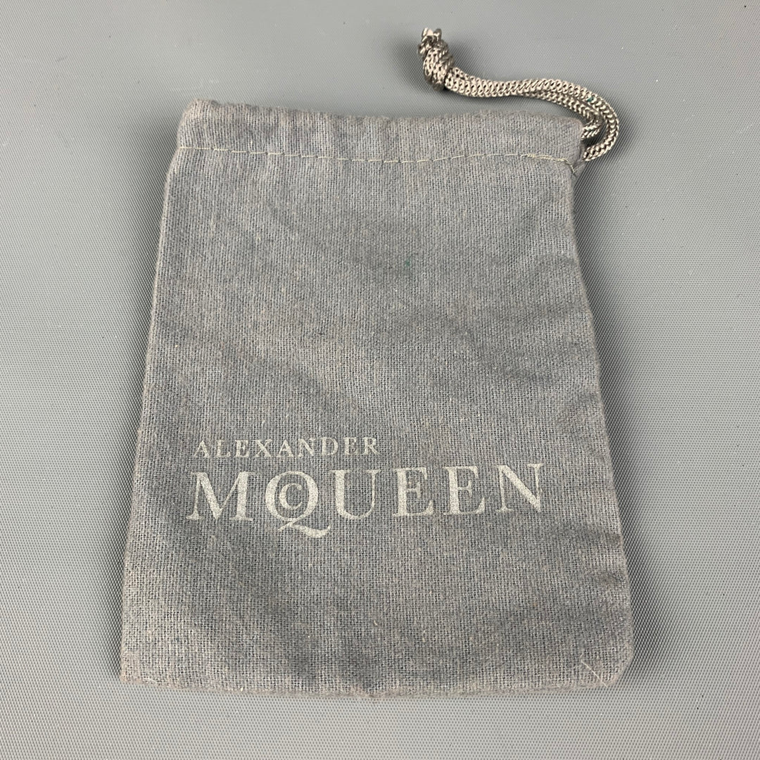 ALEXANDER MCQUEEN Silver Blue Skull Cuff Links