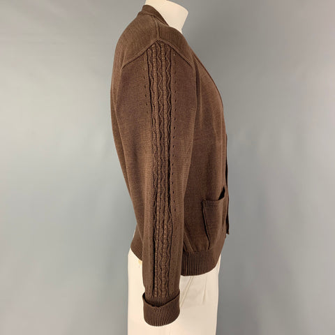 SEDUCTION de NICOLE Size L Brown Knit V-Neck Cardigan
