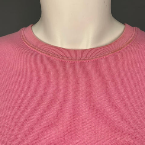 MSGM Sweat-shirt col rond en coton à franges rose taille S