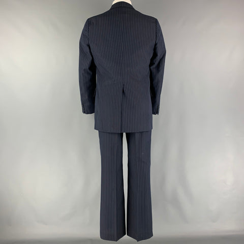 FABERGE Size 40 Navy Cream Pinstripe Single breasted 32 30 Suit