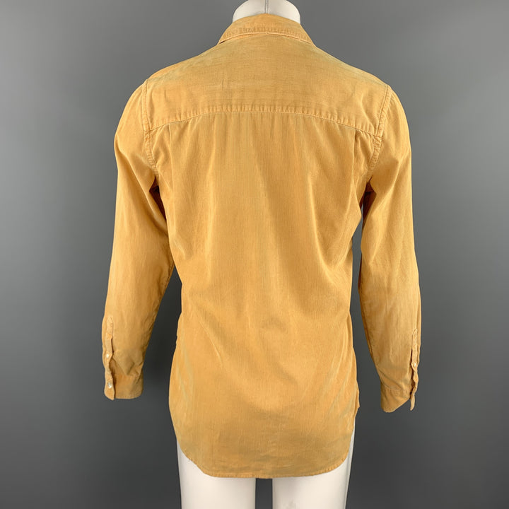 FRAME Size S Yellow Corduroy Button Up Long Sleeve Shirt