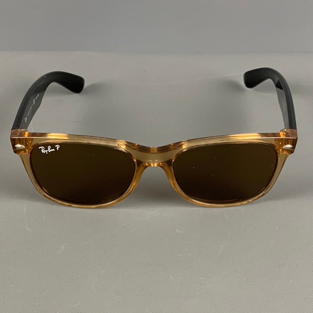 New Wayfarer RayBan Amber Sunglasses Ray-Ban Meta Wayfarer (Refurbished), Shiny Rebel Black  main image 4