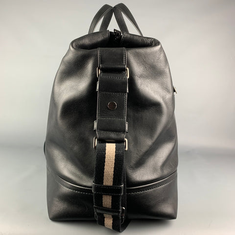 BALLY Black Leather Rectangle Duffle Bag