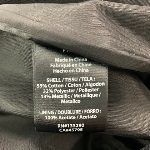 RACHEL ZOE Taille 4 Robe Jacquard en coton mélangé noir doré