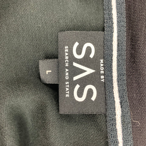SEARCH AND STATE Size L Black Merino Wool Zip Up Jacket