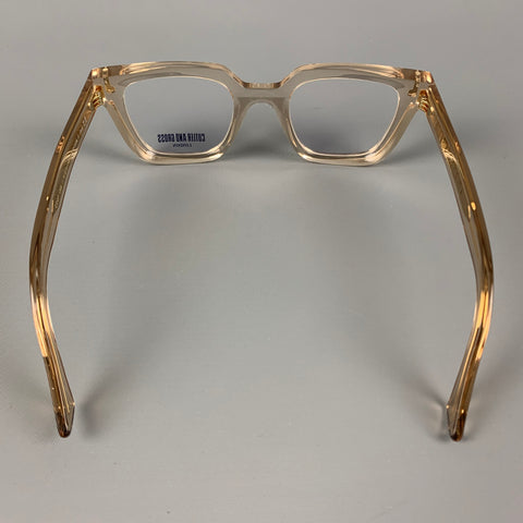 CUTLER AND GROSS Clear Gold Acetate Sunglasses