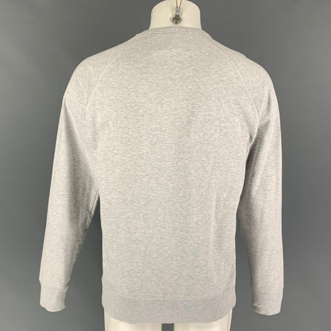 SALLE PRIVEE Size M Light Grey Heather Cotton Crew-Neck Sweatshirt