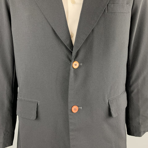 COMME des GARCONS HOMME PLUS Chest Size L Black Polyester Notch Lapel 2Sport Coat