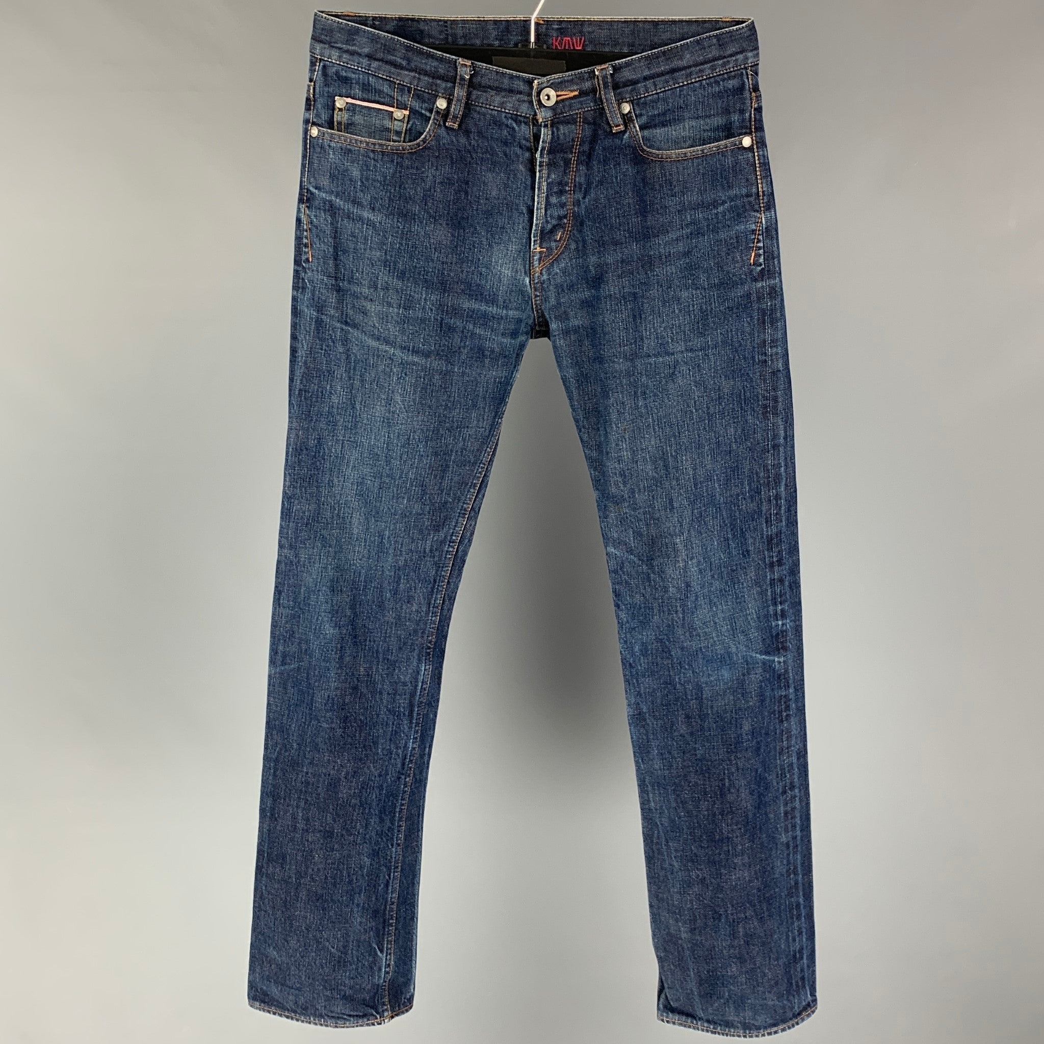 KICKING MULE WORKSHOP Size 31 Indigo Cotton Button Fly Jeans