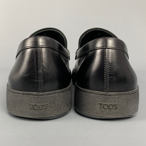 TOD'S Mocasines sin cordones con correa Penny de cuero negro talla 8