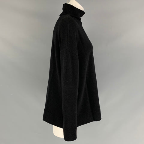 JAMES PERSE Talla L Jersey negro de mezcla de lana con cuello simulado