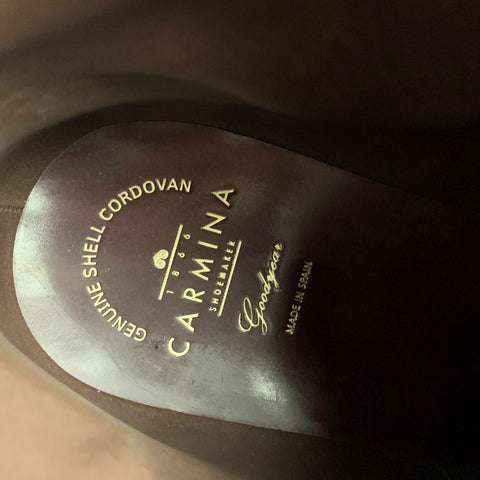 CARMINA Size 11.5 Burgundy Leather Cap Toe Boots