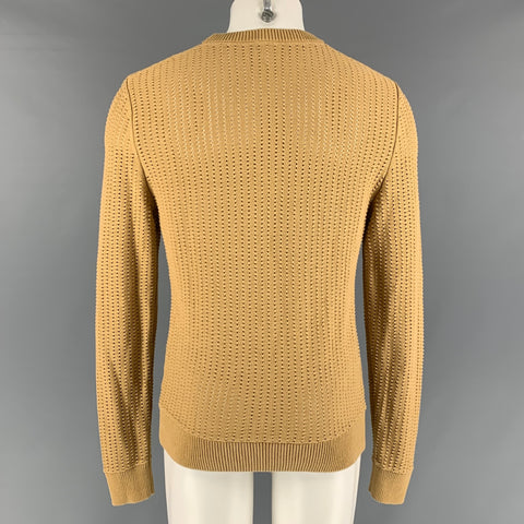 SANDRO PARIS Size M Beige Knit Cotton Crew-Neck Pullover