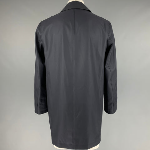 CANALI Size 38 Navy Brown Two Toned Polyester Reversible Coat