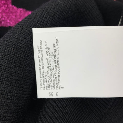 DSQUARED2 Size XS Black Green Pink Wool Blend Metallic Pullover