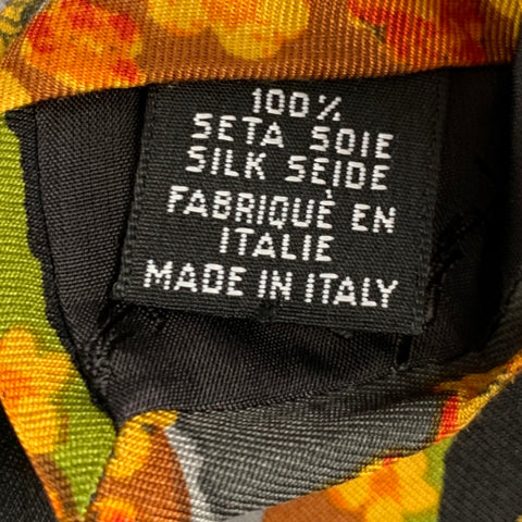 YVES SAINT LAURENT Multi-Color Floral Silk Tie