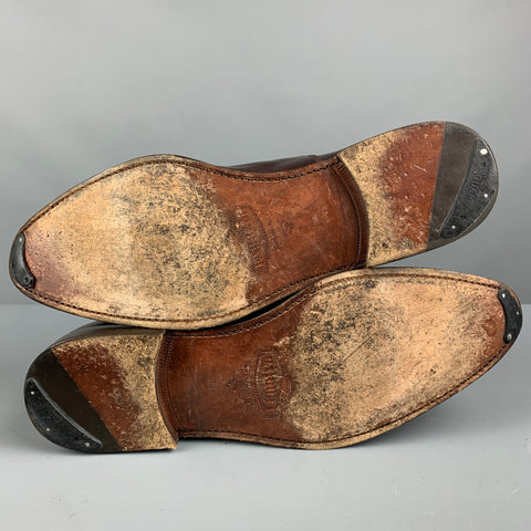 BARRETT Size 10 Brown Leather Cup Toe Lace Up Shoes