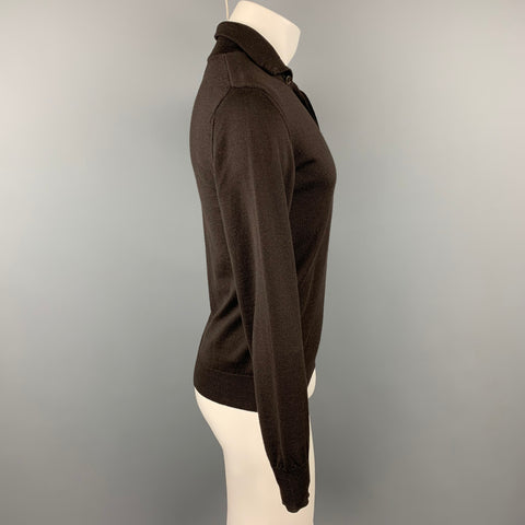 J.LINDEBERG Pull en Laine Mérinos Marron Taille S